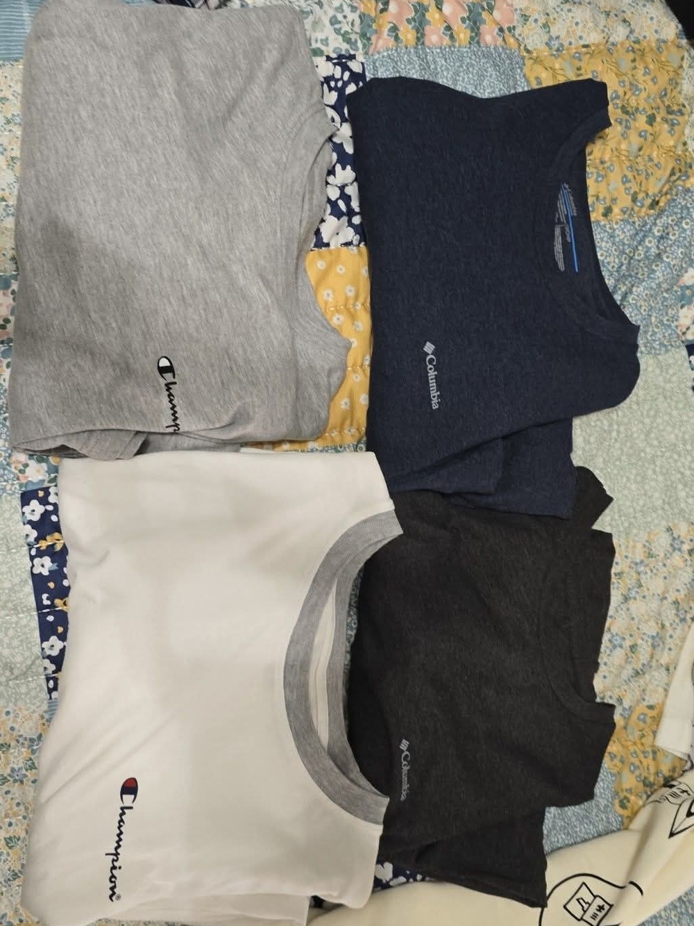 Champion & Columbia Tee Bundle - Gray, Navy, White, Charcoal